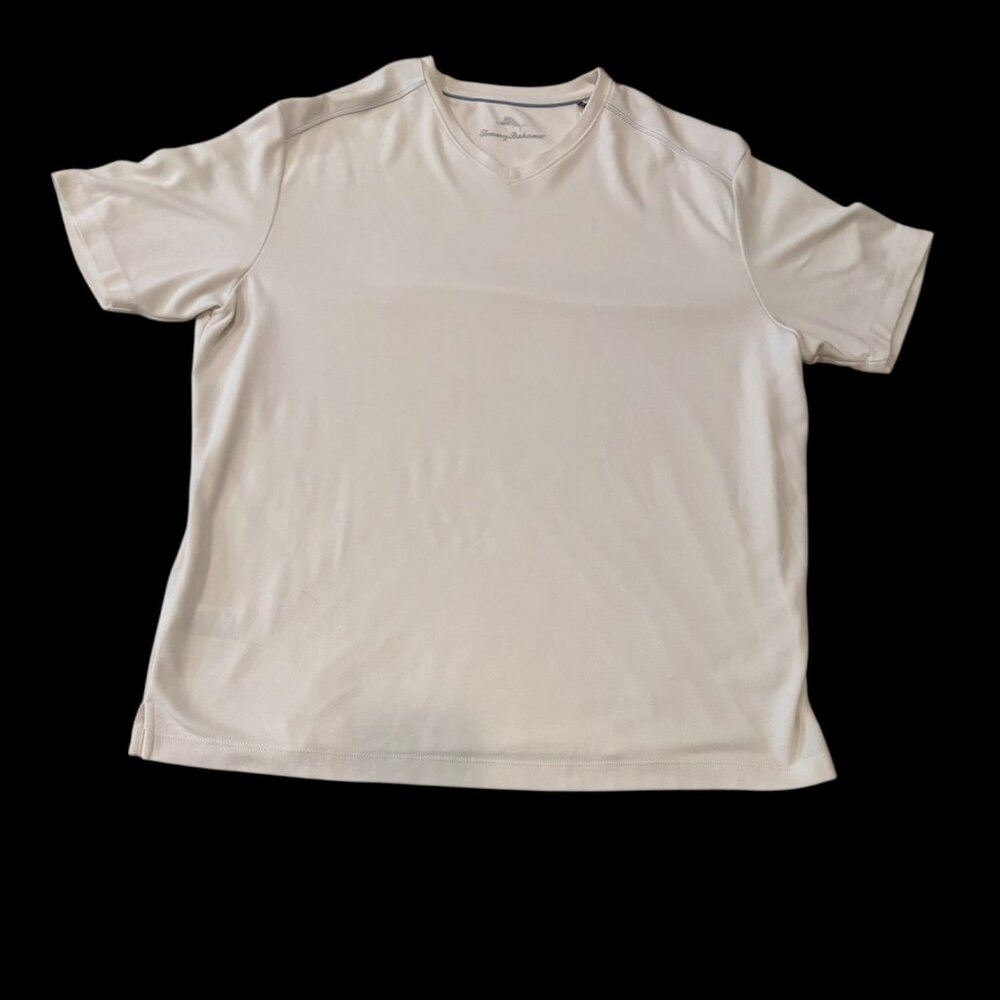 Tommy Bahama Men's XL V Neck CreamShort Sleeve Shirt
